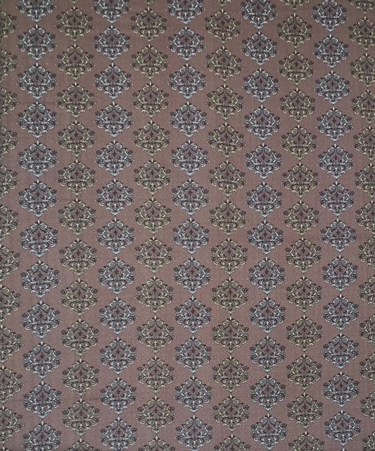 Mocha Tile Elegance – 200 GSM Pure Cotton Double Bedsheet with Pillow Covers | 90x100 inches