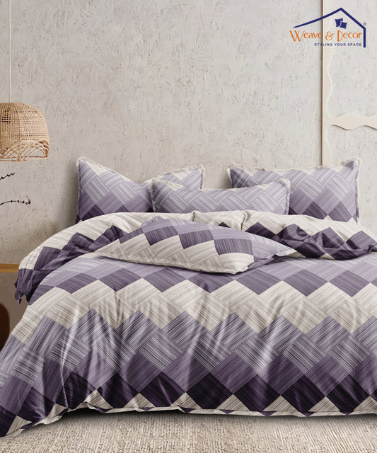 CrissCross Abstract King Size Bedsheet with 2 Pillow Covers