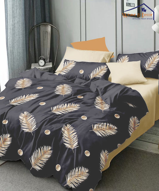 Grey Leaves 350GSM Double Bed Comforter