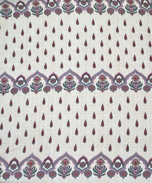 Coral Floral Bliss – 200 GSM Pure Cotton Double Bedsheet with Pillow Covers | 90x100 inches