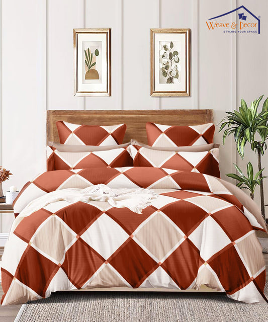Brown Checks 350GSM Single Bed Comforter