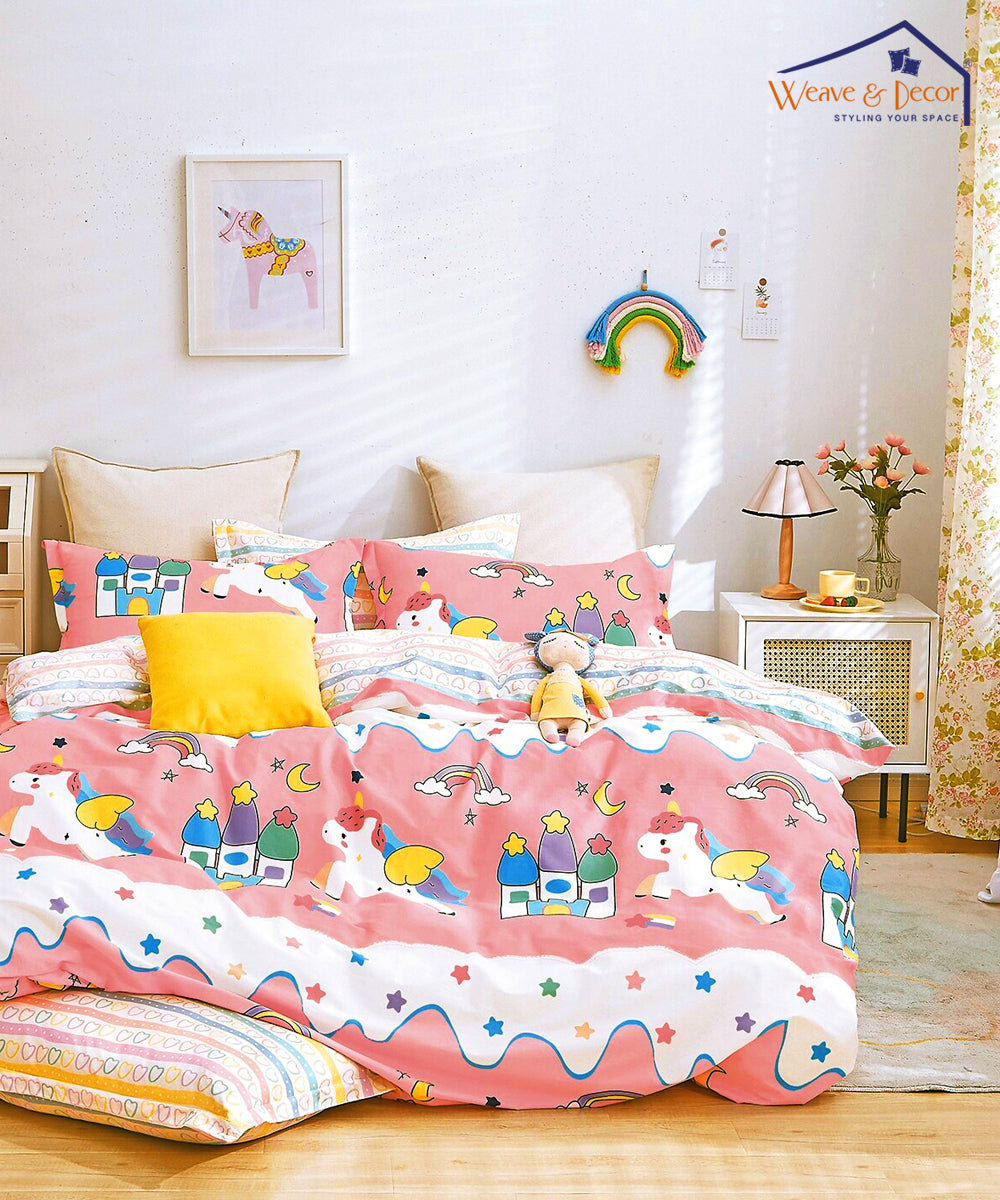 Unicorn Wonder Land Comforter Set With Bedsheet - Main Image