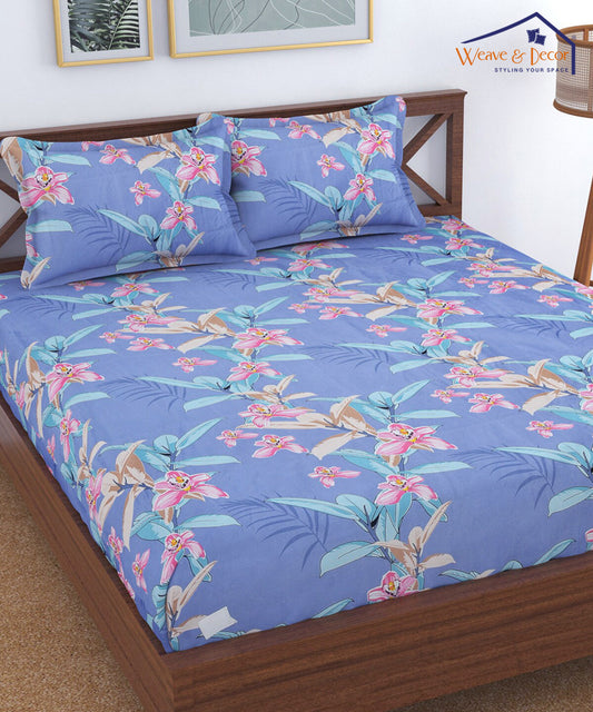 Multicolor Floral Single Bedsheet With 1 Pillow Cover