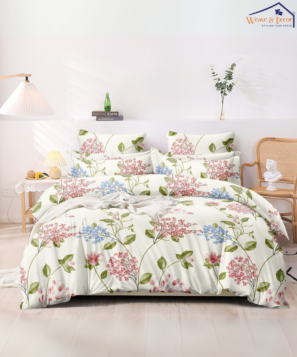 Garden Breeze Flat Double Bedsheet With Pillow Covers – Weave