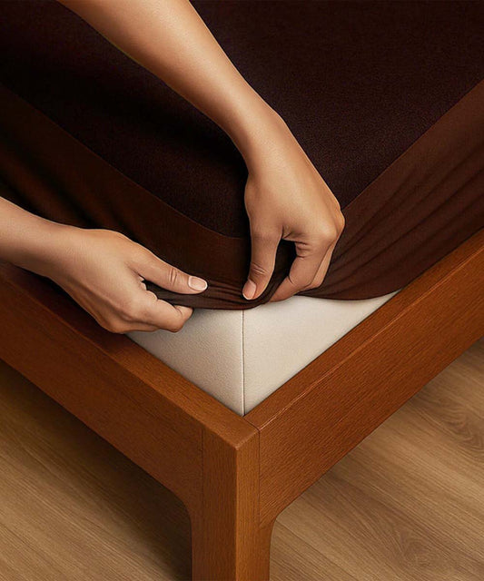 Rich Brown Terry Solid Mattress Protector