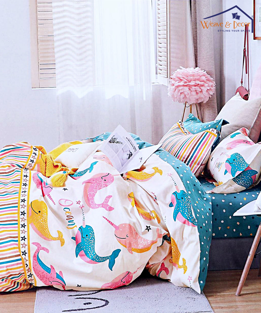 Ocean Fantasy Kids Comforter Set with Bedsheet Pillow Covers