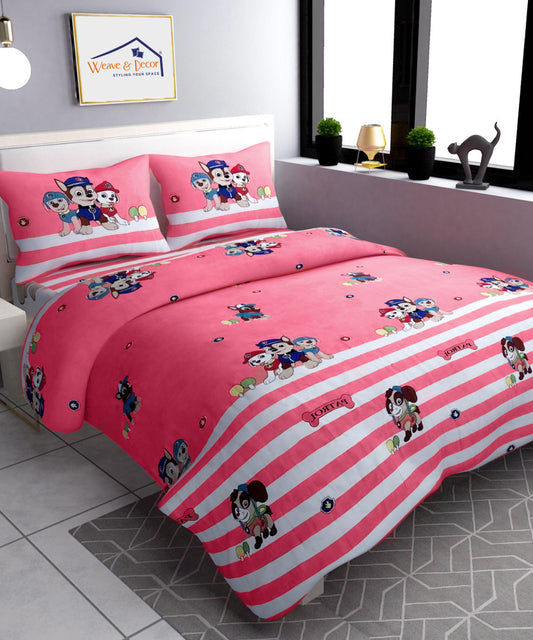 Paw Patrol Peach Comforter Set with Bedsheet