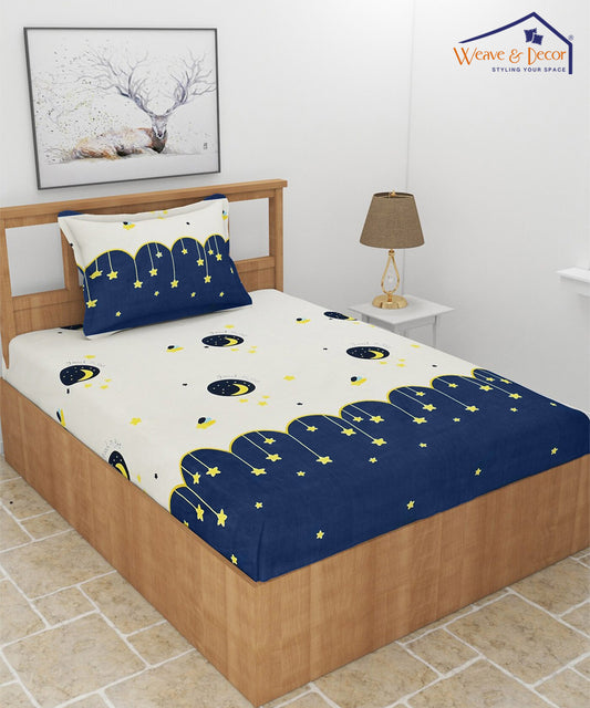Kids Space Single Bedsheet With 1 Pillow Cover