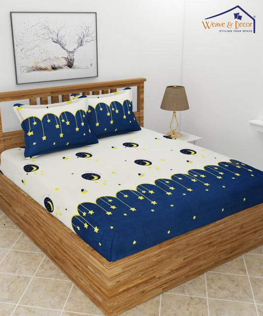 Kids Space King Size Bedsheet With 2 Pillow Cover