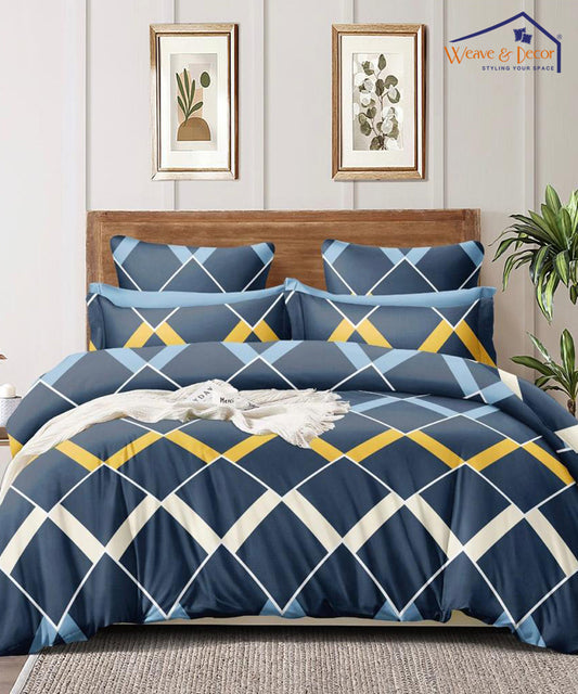 Blue Geometric 350GSM Double Bed Comforter