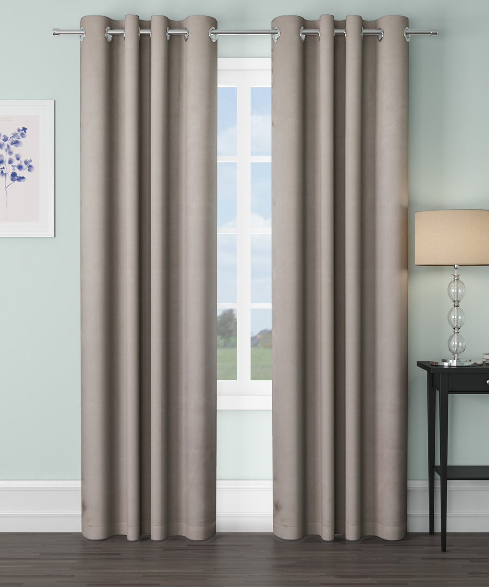 Blackout Curtain (Width- 4 Feet- Light Golden ) Pack of 2 Piece