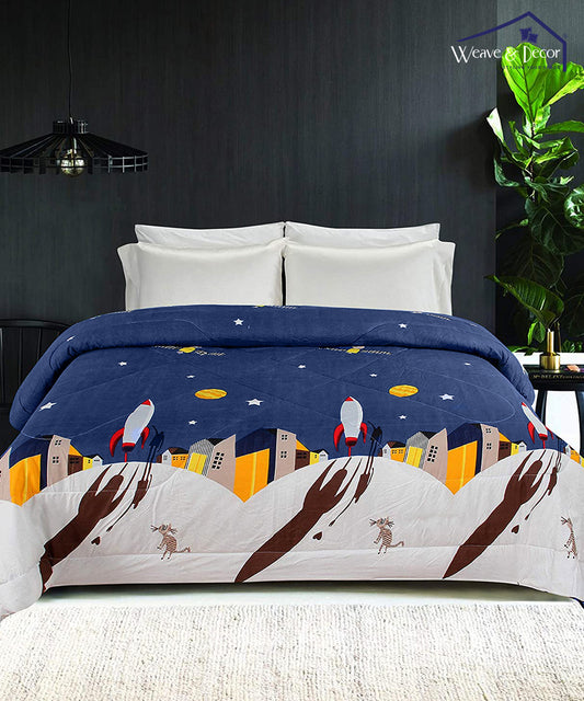 Space Printed Comforter Set with Bedsheet
