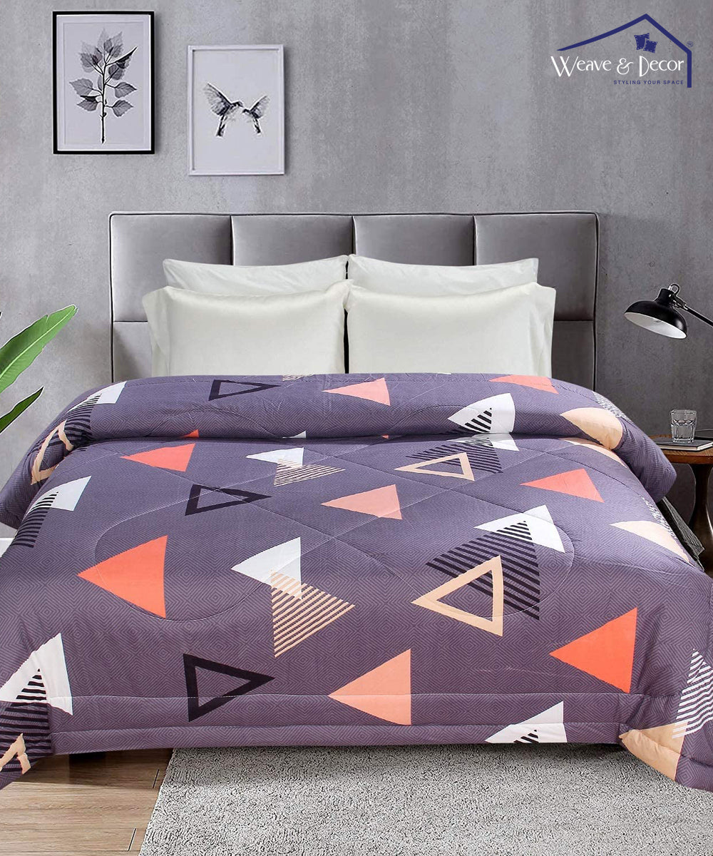 Multi Color Triangles Quilt / Blanket / Razai / Duvet Cover Weave & Decor