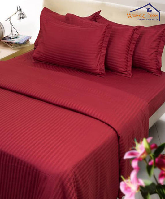 Red Satin Stripe Quilt / Blanket / Razai / Duvet Covers