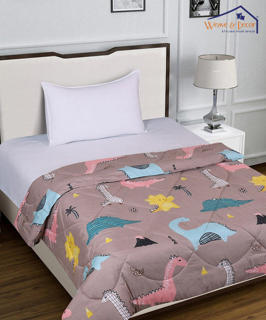 Cute Dinosaur 350GSM Single Bed Comforter