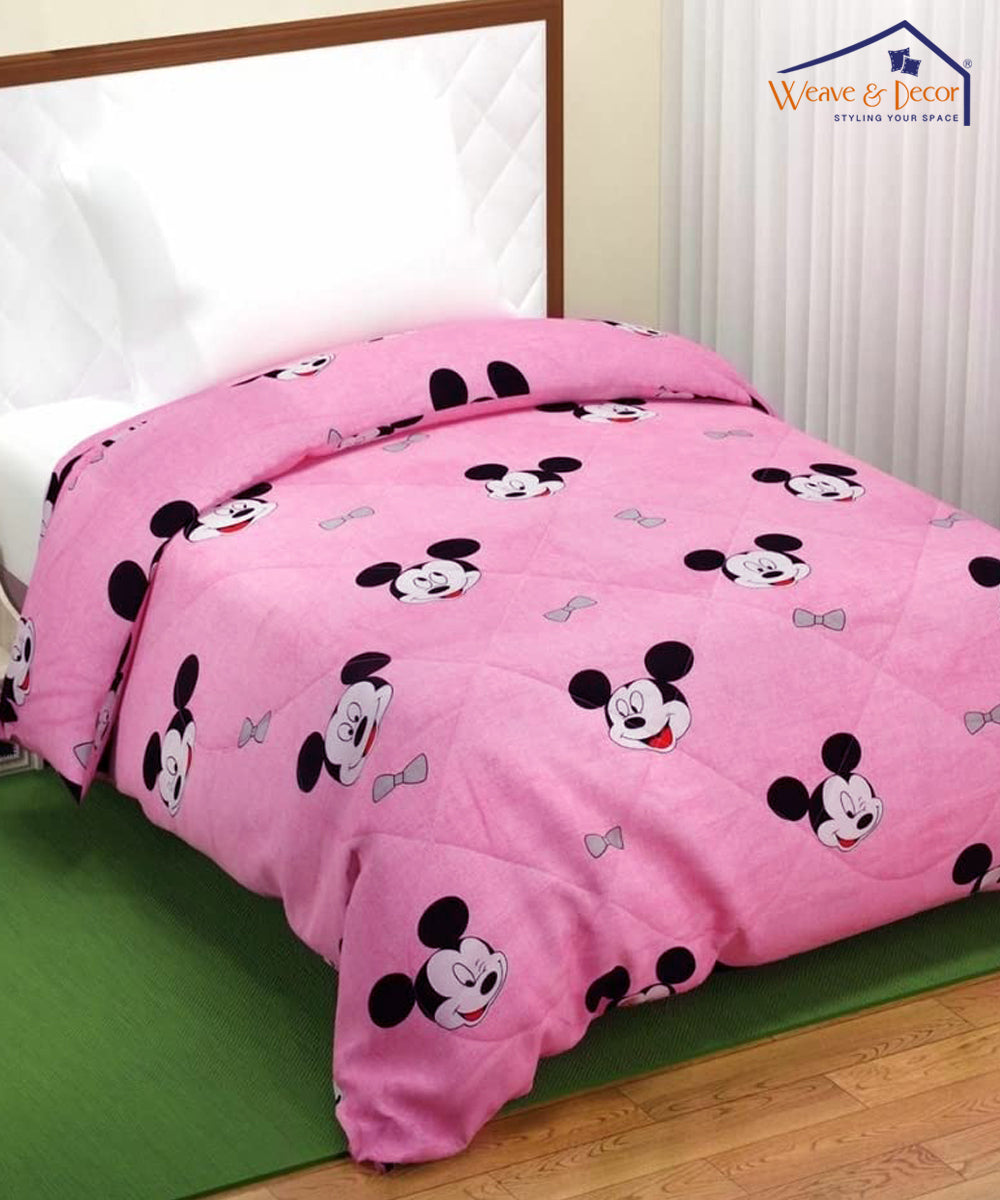 Pink Bedding Queen Bed Set For Kids Mouse Magic Kids Pink 350GSM