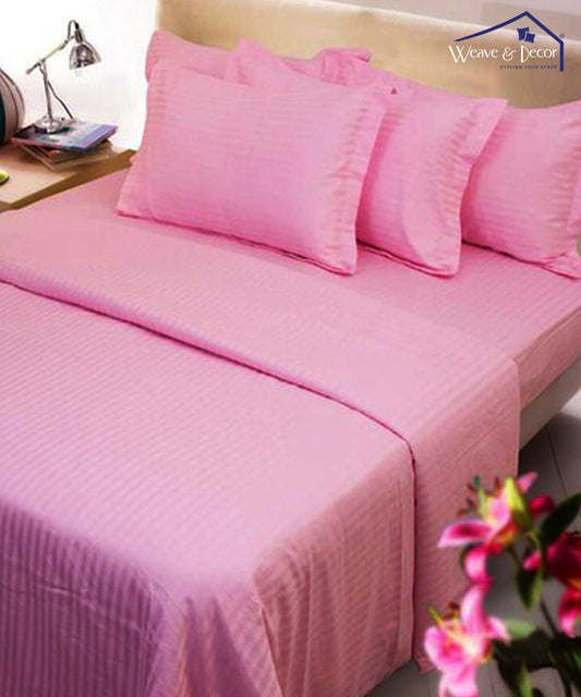 Light Pink Satin Stripe Quilt / Blanket / Razai / Duvet Covers