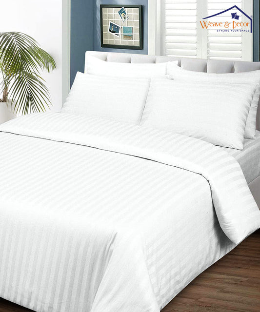 White Satin Stripe Quilt / Blanket / Razai / Duvet Covers