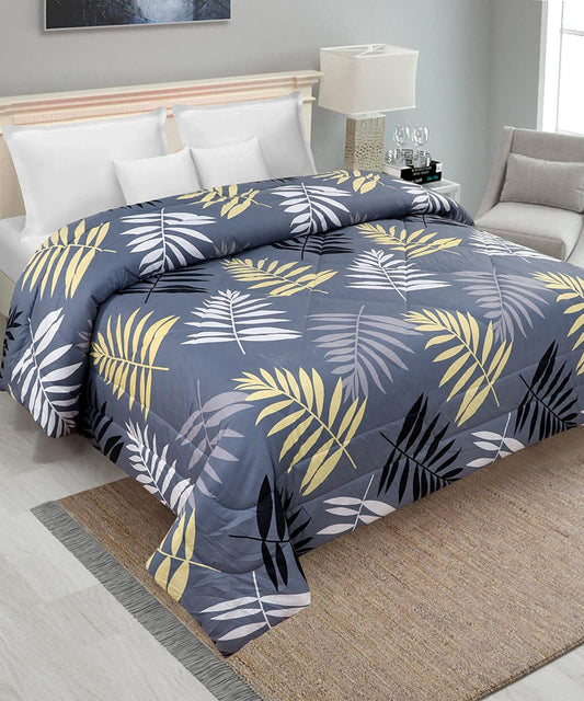 Grey Floral 350GSM Double Bed Comforter