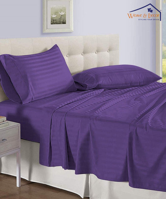 Violet Satin Stripe Quilt / Blanket / Razai / Duvet Covers