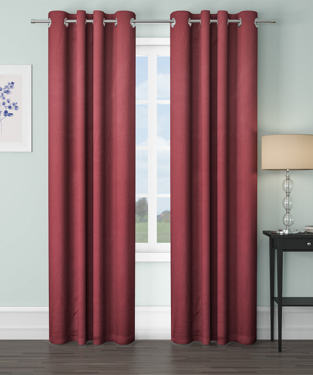 Blackout Curtain ( Maroon ) Pack of 2 Piece