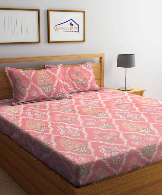 King Size  Pink Floral 350GSM All Weather Comforter