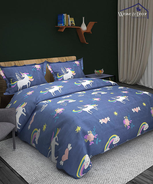 Unicorn Comforter Set with Bedsheet