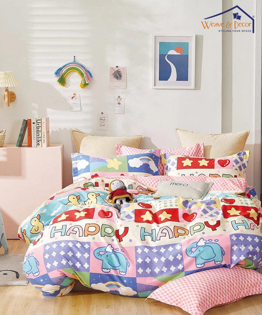 Cute Kids Flat Double Bedsheet With Pillow Cover – Weave Decor
