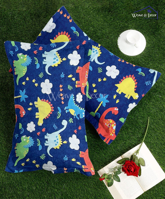 Blue Dinasaur Kids Pillow Cover Set of 2