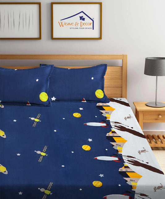 Space Printed 350GSM Single Bed Comforter