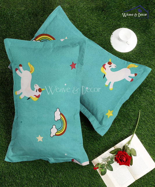 Blue Unicorn Pillow Cover Set of 2