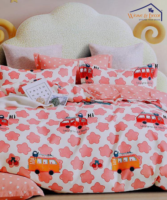King Size Red Bus 350GSM All Weather Comforter