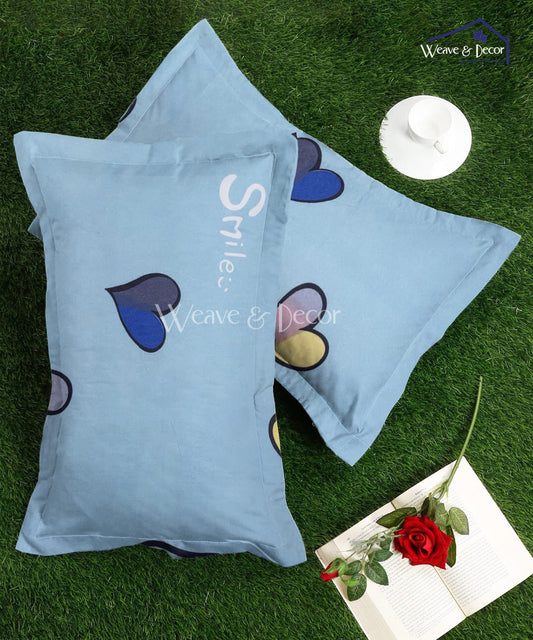 Blue Heart Pillow Cover Set of 2