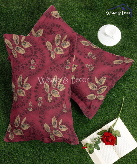 Red Floral Pillow Cover Set of 2