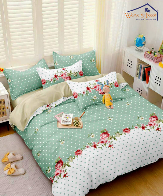 Green Floral 350GSM All Weather Comforter