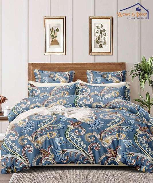 Blue Blossom Comforter Set with Bedsheet