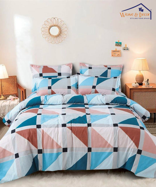 Classic Patterned Flat Double Bedsheet With 2 Pillow Cover