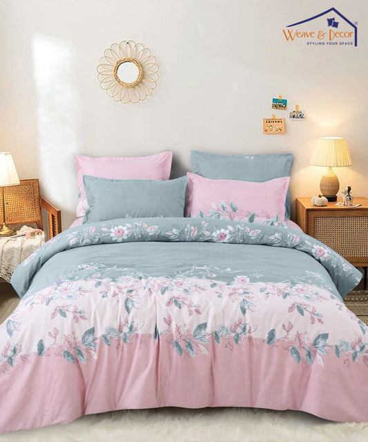 Doodle Blossom Fitted Bedsheet With Pillow Cover