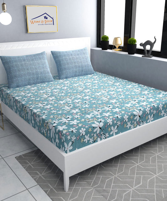 Floral King Size Bedsheet With 2 Pillow Covers