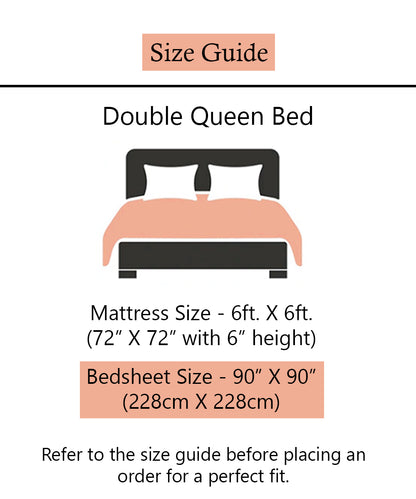 Cute Giraffe Double Bedsheet With 2 Pillow Cover