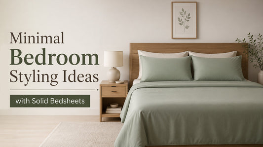 Minimal bedroom styling ideas with solid bedsheets