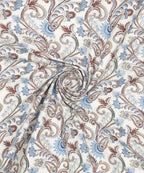 Cream Blossom King Size Bedsheet With 2 Pillow Cover