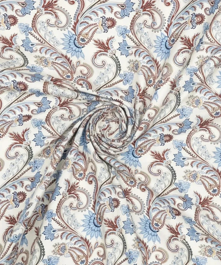 Cream Blossom King Size Bedsheet With 2 Pillow Cover