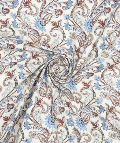 Cream Blossom King Size Bedsheet With 2 Pillow Cover