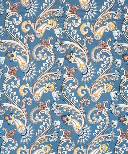 Blue Blossom Flat Double Bedsheet With 2 Pillow Cover