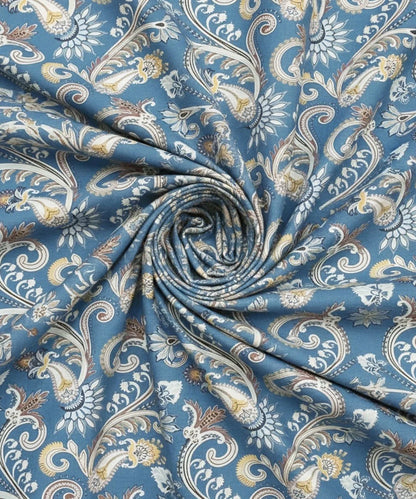 Blue Blossom Flat Double Bedsheet With 2 Pillow Cover