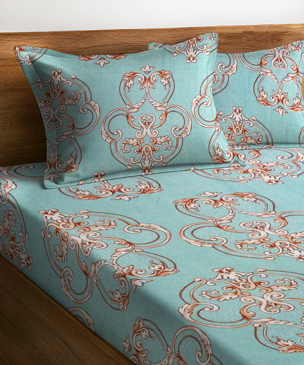 Victorian Essence King Size Bedsheet With 2 Pillow Cover