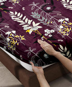 Twilight Flora Flat Double Bedsheet With 2 Pillow Covers