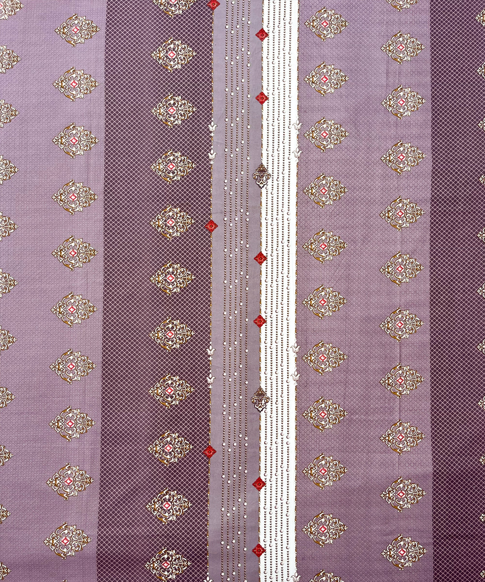 Vintage Plum Harmony Flat Double Bedsheet With 2 Pillow Covers