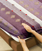 Vintage Plum Harmony Flat Double Bedsheet With 2 Pillow Covers